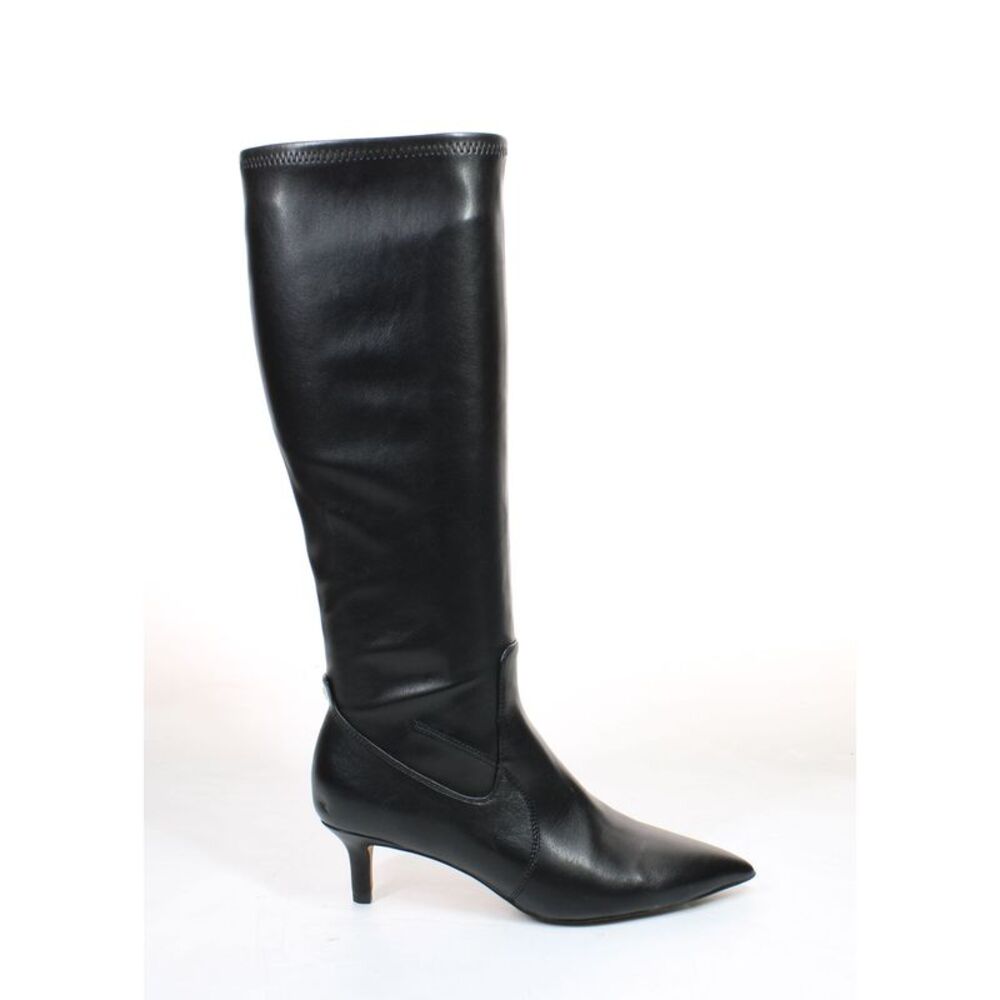 Franco Sarto Womens Black Fashion Boots Size 7.5 Medium knee calf high point toe